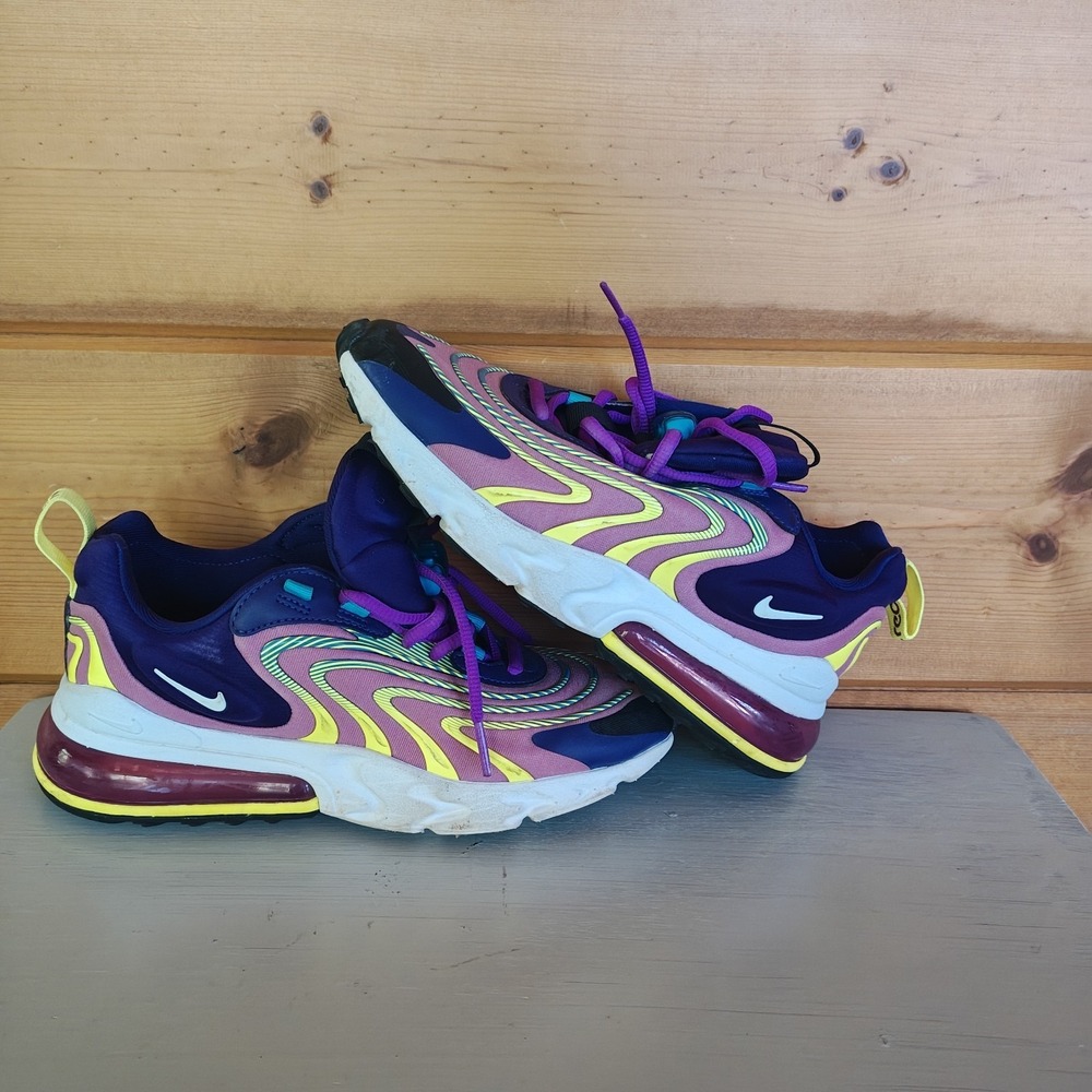 Nike Air Max 270 React Eggplant Magic Flamingo CK2595-500 Women's Size 7 EUC - Picture 2 of 7